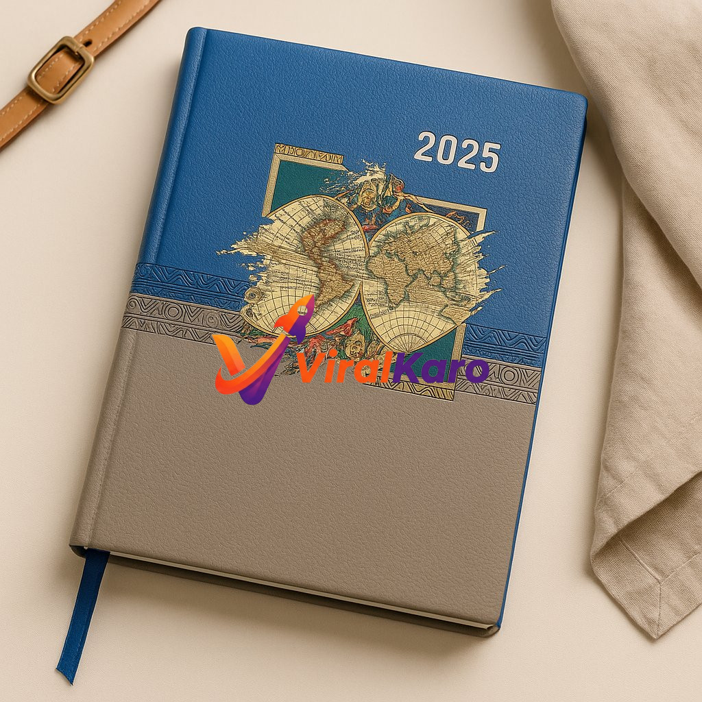 2025 Planner with World Map Design
